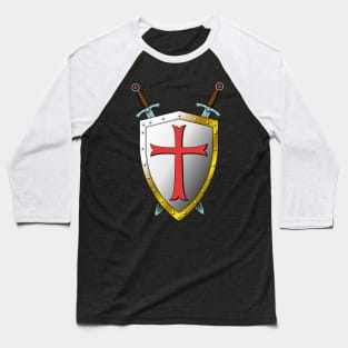 Templar Shield and Swords - Knights Templar Baseball T-Shirt